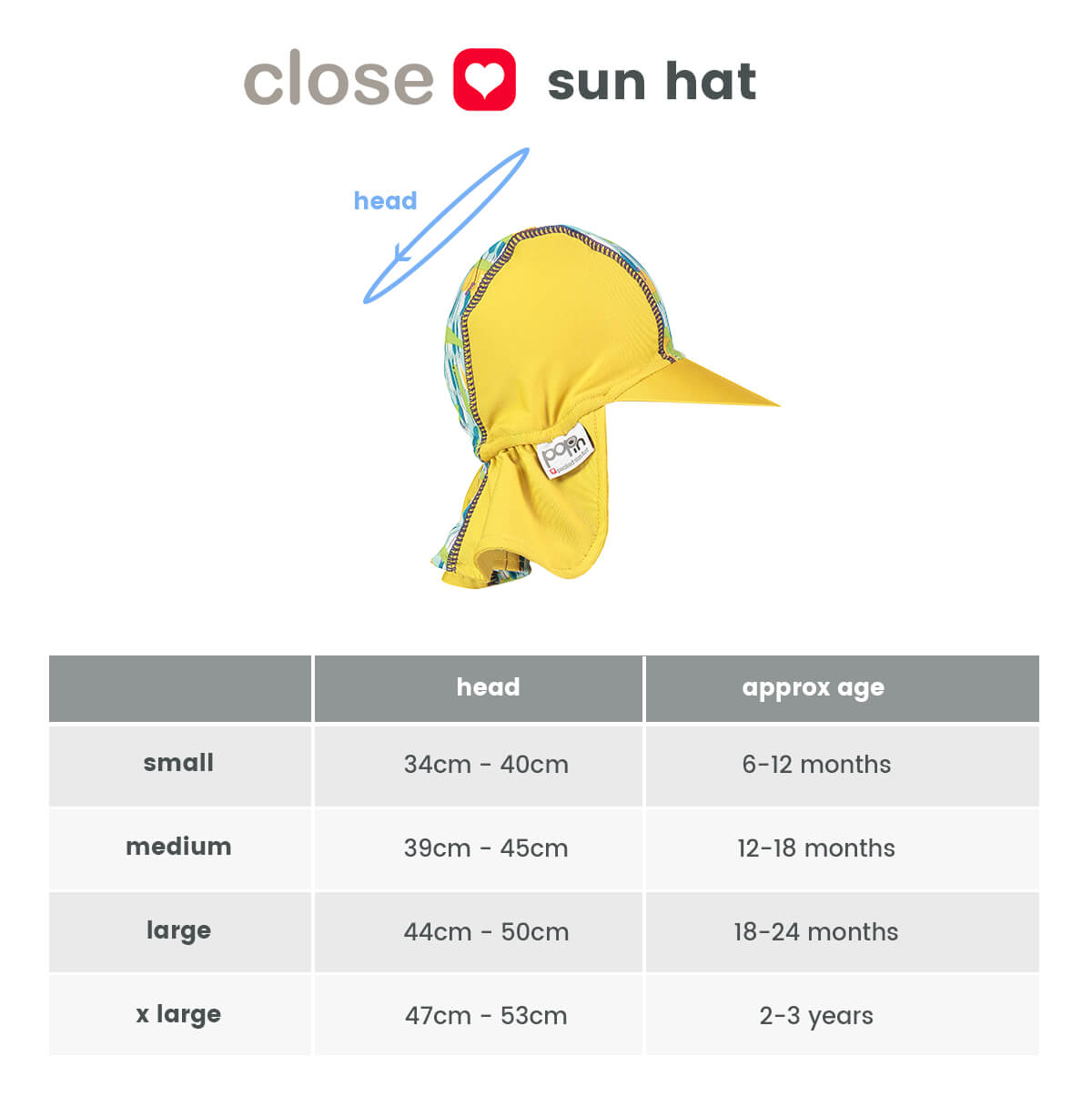 Medium Pop-in Peaked Sun Hat Ticky and Bert